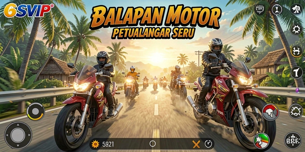 Gameplay menegangkan dari balapan motor di 6SVIP.