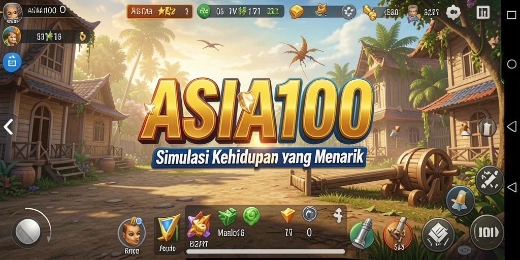 Tampilan gameplay ASIA100 yang menarik dan penuh warna.