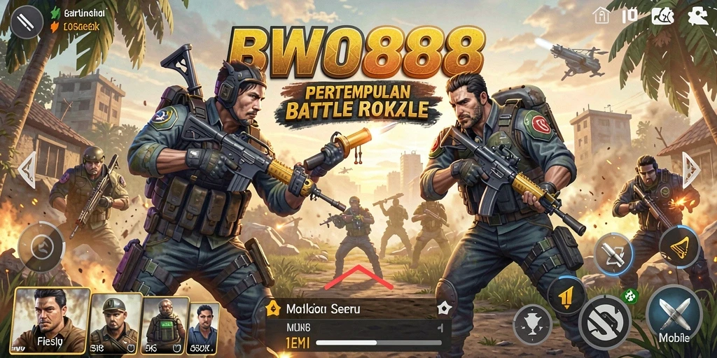 Gameplay seru BWO888 dalam pertempuran Battle Royale.