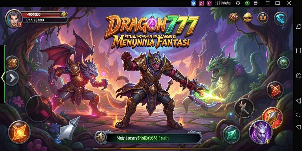 Screenshot gameplay DRAGON777 menampilkan petualangan menegangkan di dunia fantasi.