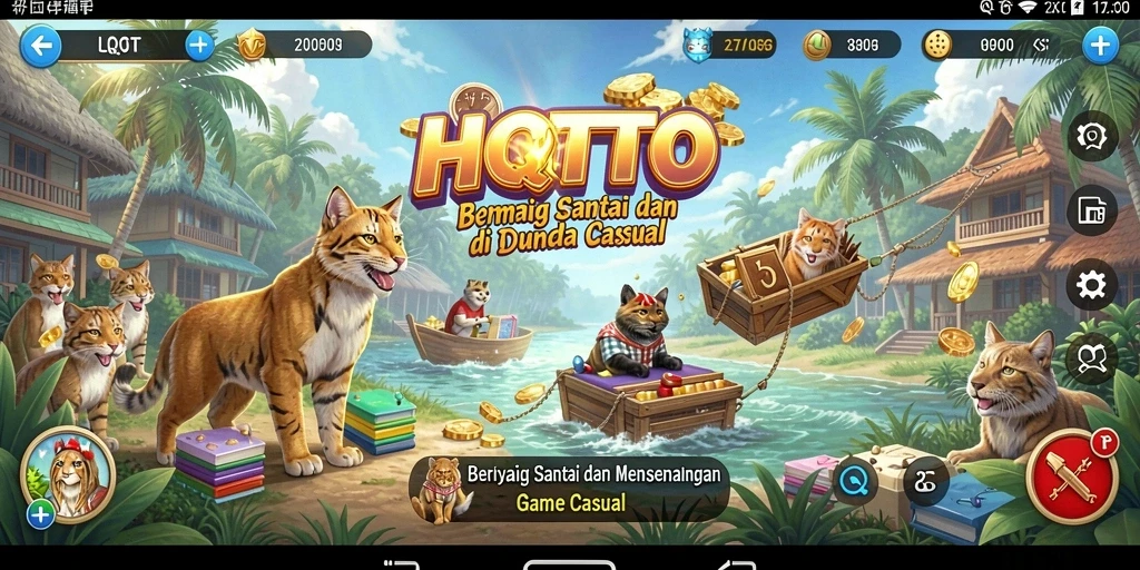 Tampilan gameplay HQTOTO yang ceria dan mengasyikkan.