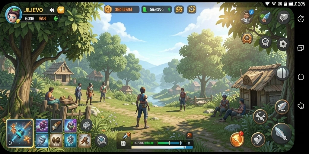 Tampilan gameplay <strong>JILIEVO</strong> yang menampilkan interaksi sosial dan misi menarik.
