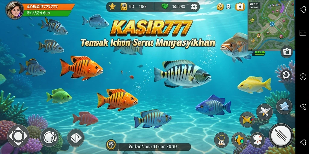 Tampilan gameplay KASIR777 dengan aksi tembak ikan yang seru.