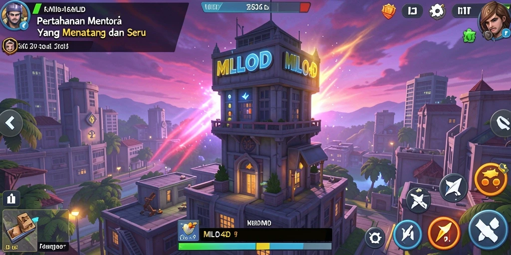 Gameplay <strong>MILO4D</strong> yang dinamis dan penuh strategi dalam menara pertahanan.