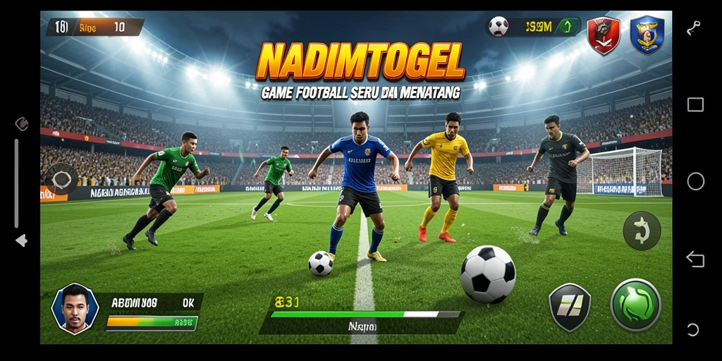 Tampilan gameplay NADIMTOGEL yang seru saat pertandingan Football.