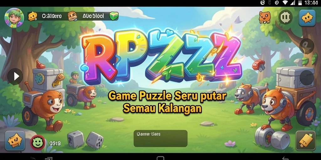 Screenshot utama RPZZZ yang menunjukkan gameplay Puzzle yang menantang.