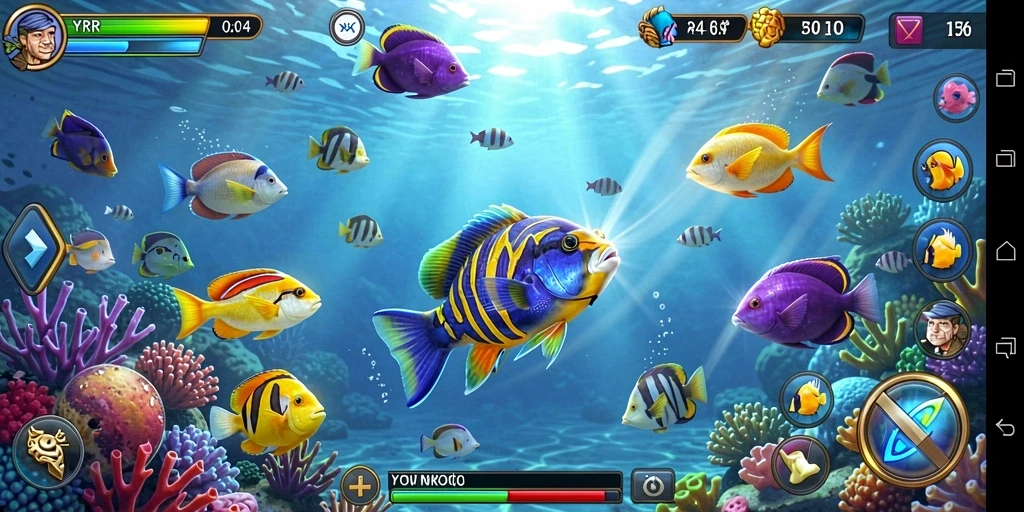Screenshot gameplay YYRR yang menarik dengan aksi Tembak Ikan.